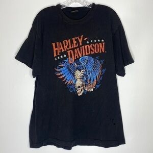 Harley Davidson Whiskey Row Prescott, Arizona 2019 Skull Wings Black Tshirt XL